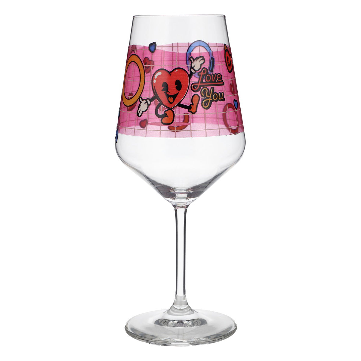 Bicchiere da vino Sipply per San Valentino "I Love You" Cuore Regalo 0,5 l con effetto trasparenza – Vista 2