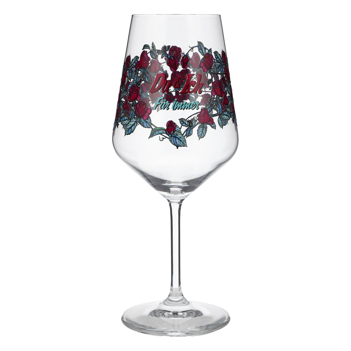 Bicchiere da vino Sipply per San Valentino con motivo a rosario "Tu e io per sempre" 0,5 l – Vista 2