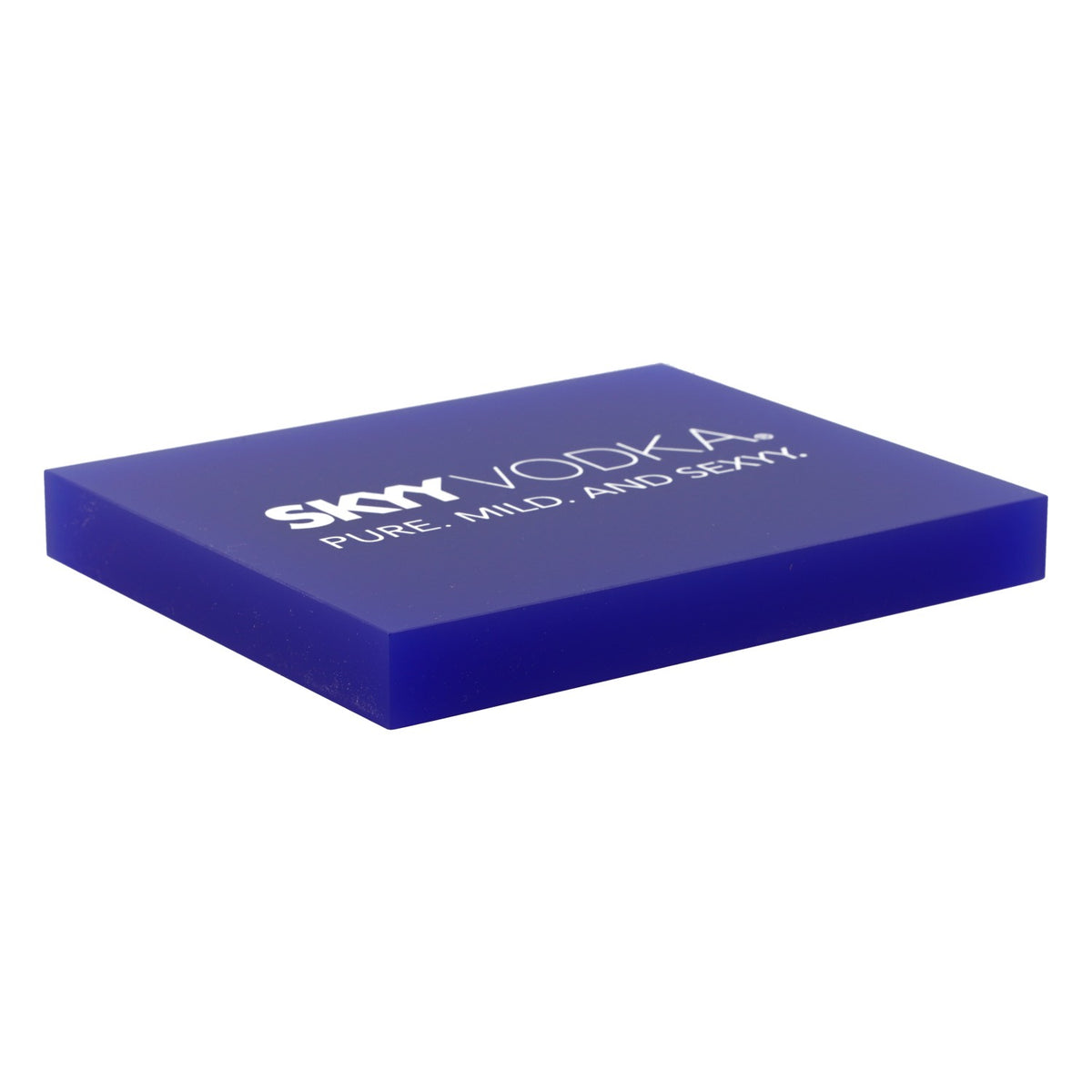 Skyy Vodka Sottobicchiere Sottobicchiere in vetro con scritta argentata blu