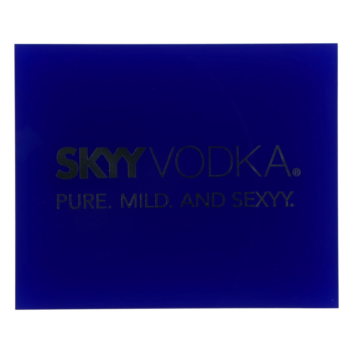 Skyy Vodka Sottobicchiere Sottobicchiere in vetro con scritta argentata blu – Vista 2