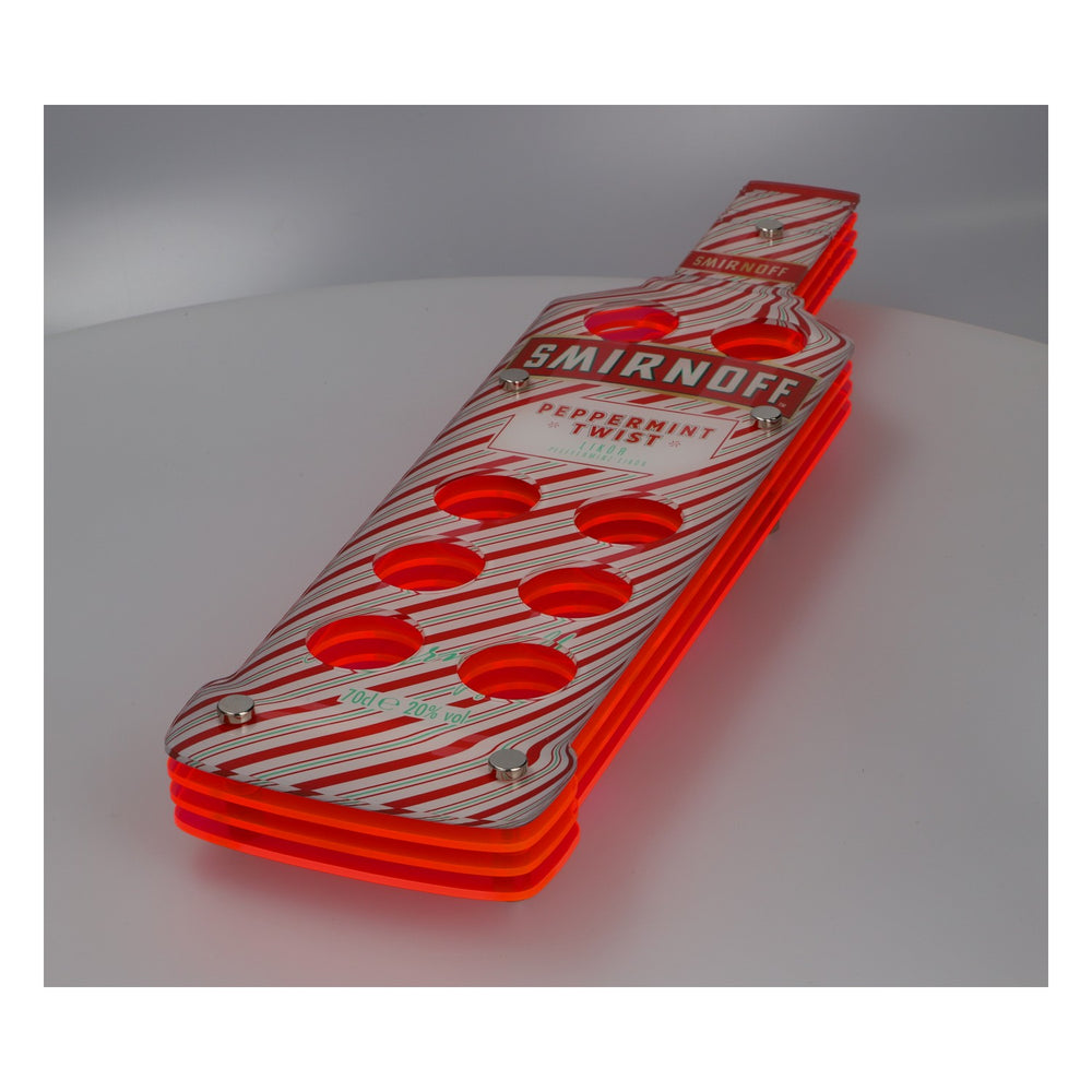 Vassoio da servizio Smirnoff Peppermint Twist Shot Board  8 shot Decorazioni da bar