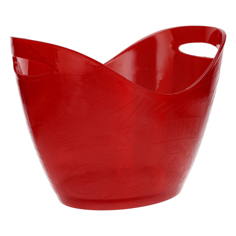 Smirnoff Vodka - Raffredda bottiglie Ice Bucket Rosso trasparente con motivo a rilievo da bar