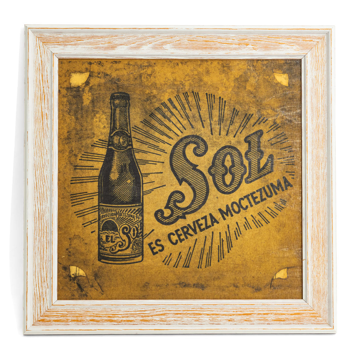 Sol Bier Quadro con cornice in legno Decorazione da parete "Bottiglia" 50x50 cm
