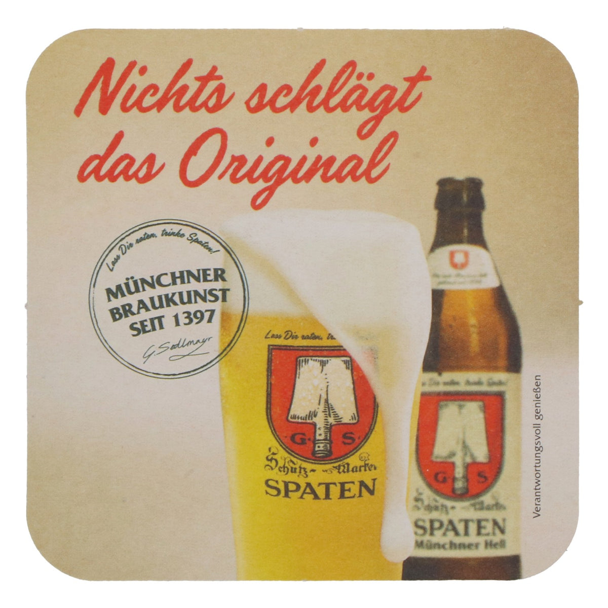 Spaten Birra Sottobicchiere "Niente batte l'originale" nuovo Carta – Vista 3