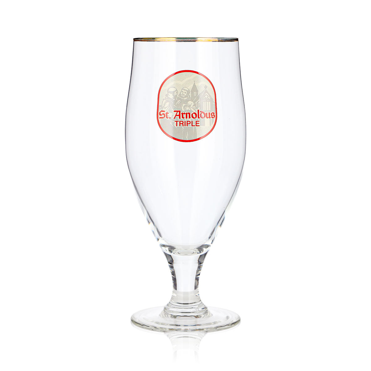 Bicchiere da birra St. Arnoldus da 0,4 l, a forma di tulipano, con bordo triplo dorato – Vista 2