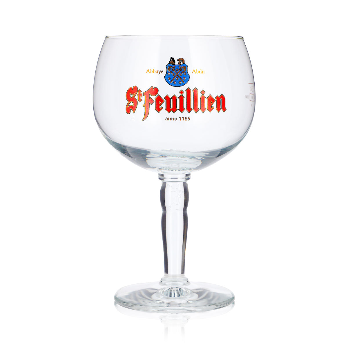 Bicchiere da birra St. Feuillien da 0,33 l, a forma di coppa, in vetro a palloncino, con incisione stilizzata – Vista 2