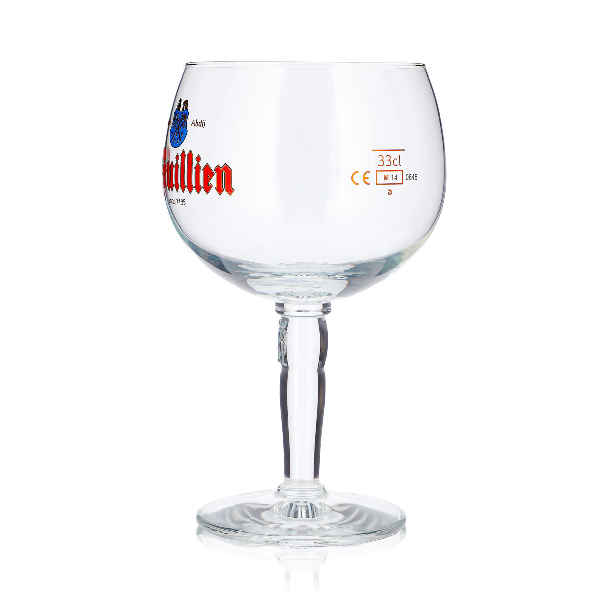 Bicchiere da birra St. Feuillien da 0,33 l, a forma di coppa, in vetro a palloncino, con incisione stilizzata – Vista 5