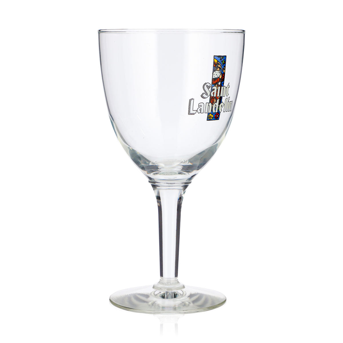 Bicchiere da birra St. Landelin da 0,5 l, a forma di coppa, con il re sul logo – Vista 2