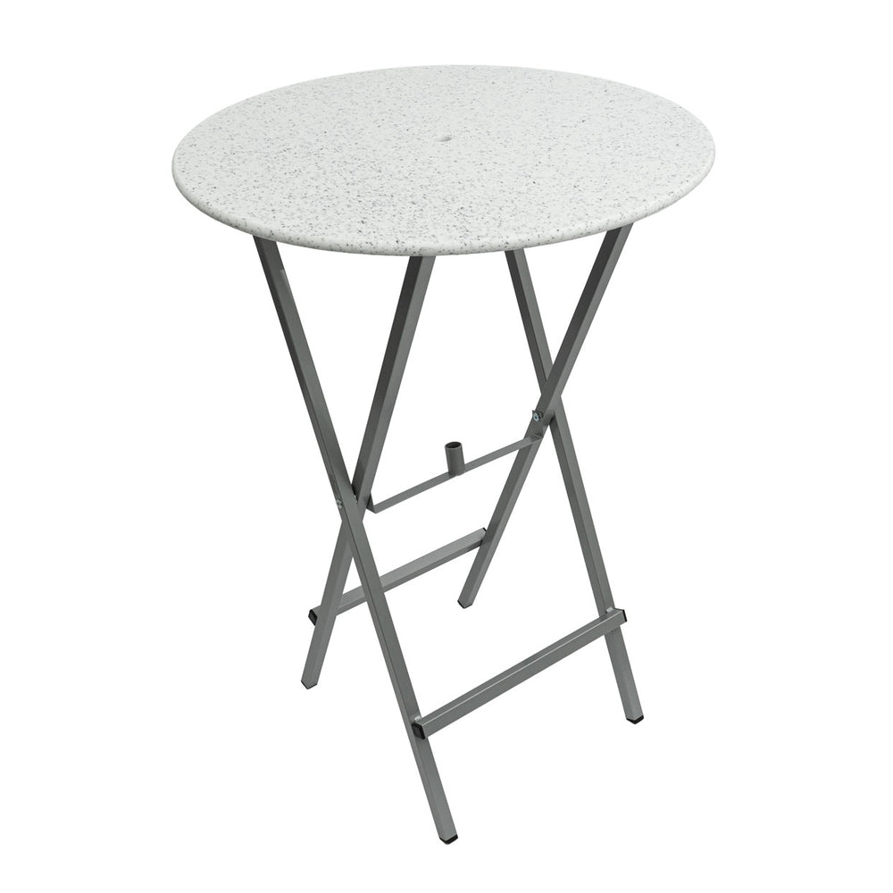 Tavolo alto pieghevole indistruttibile con supporto per ombrellone Tavolo da bistrot 115 cm