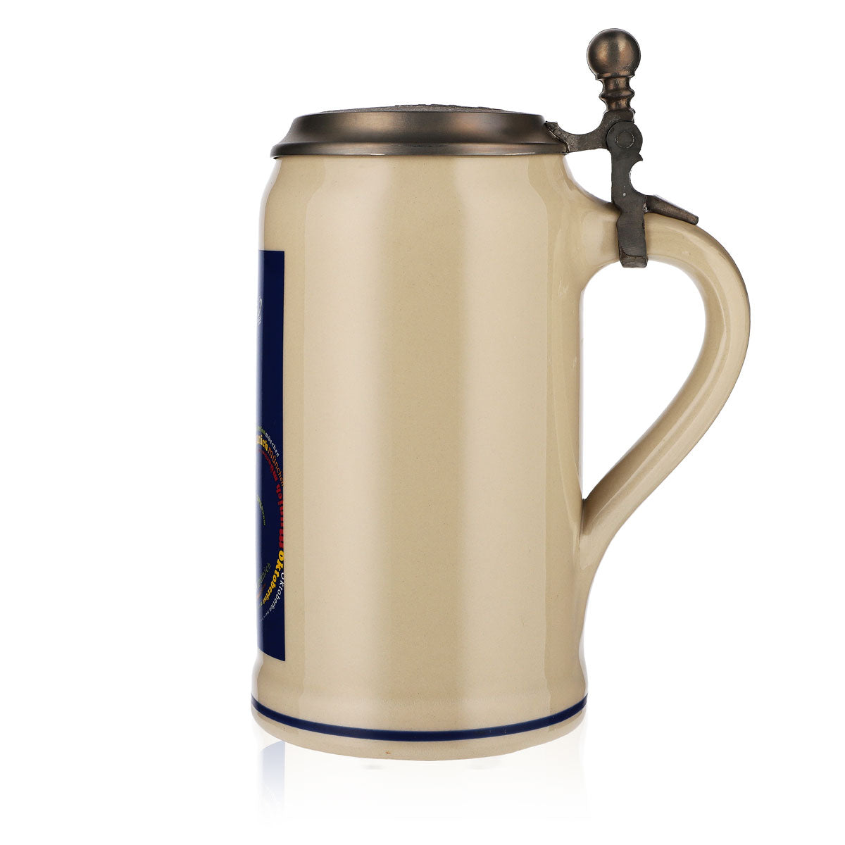 Boccale da birra in ceramica da 1,0 l, brocca di terracotta Oktoberfest Monaco 2009 con coperchio in peltro – Vista 5