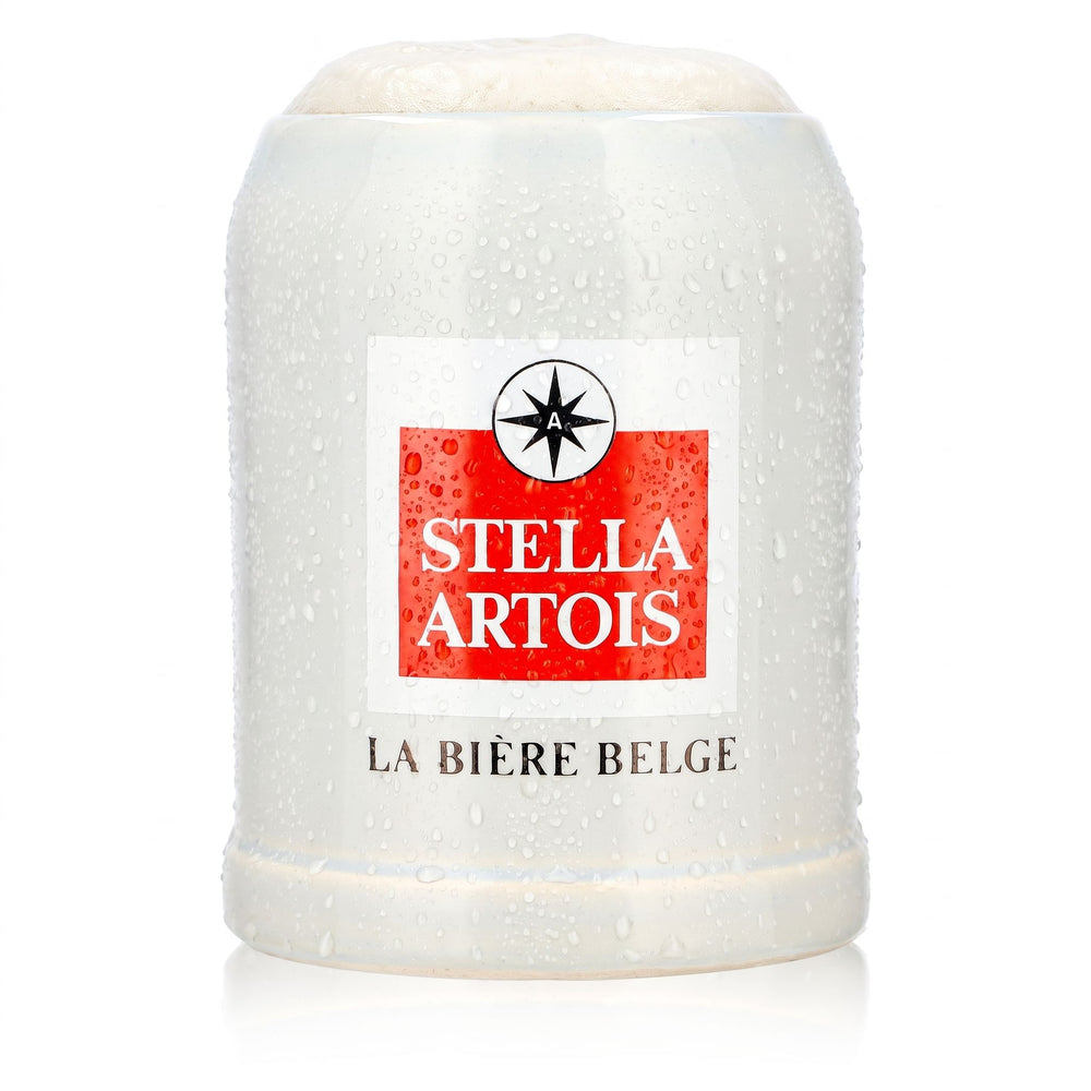 Bicchiere da birra Stella Artois da 0,5 l, boccale in terracotta con logo grande in terracotta