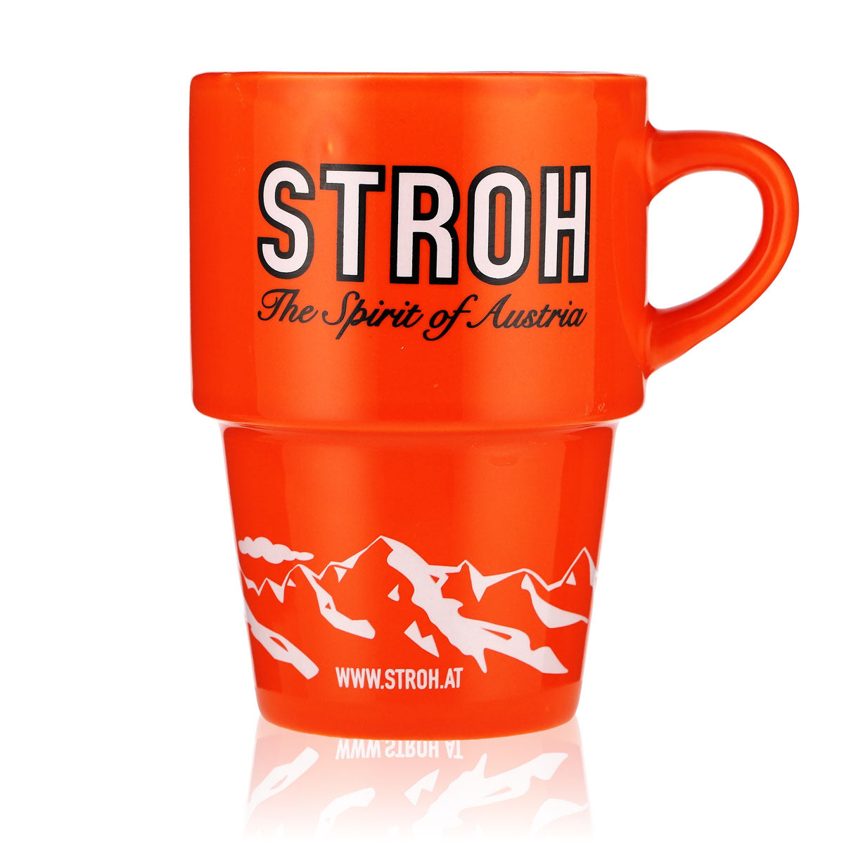 Stroh Rum Bicchiere Tazza in ceramica Tazza da caffè Arancione "Add a little STROH!"