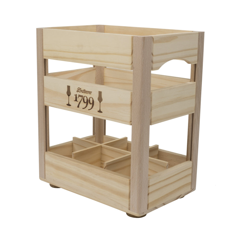 Sutterer 1799 Grappa Cassa in legno Vassoio Porta bottiglie Scatola decorativa Contenitore