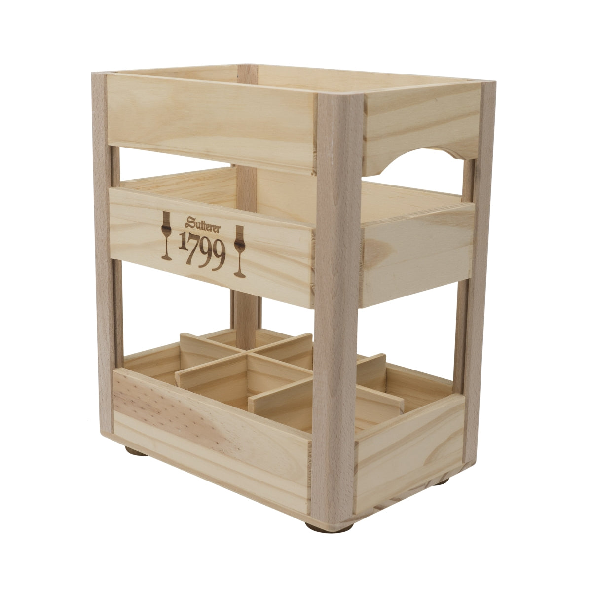 Sutterer 1799 Grappa Cassa in legno Vassoio Porta bottiglie Scatola decorativa Contenitore – Vista 2