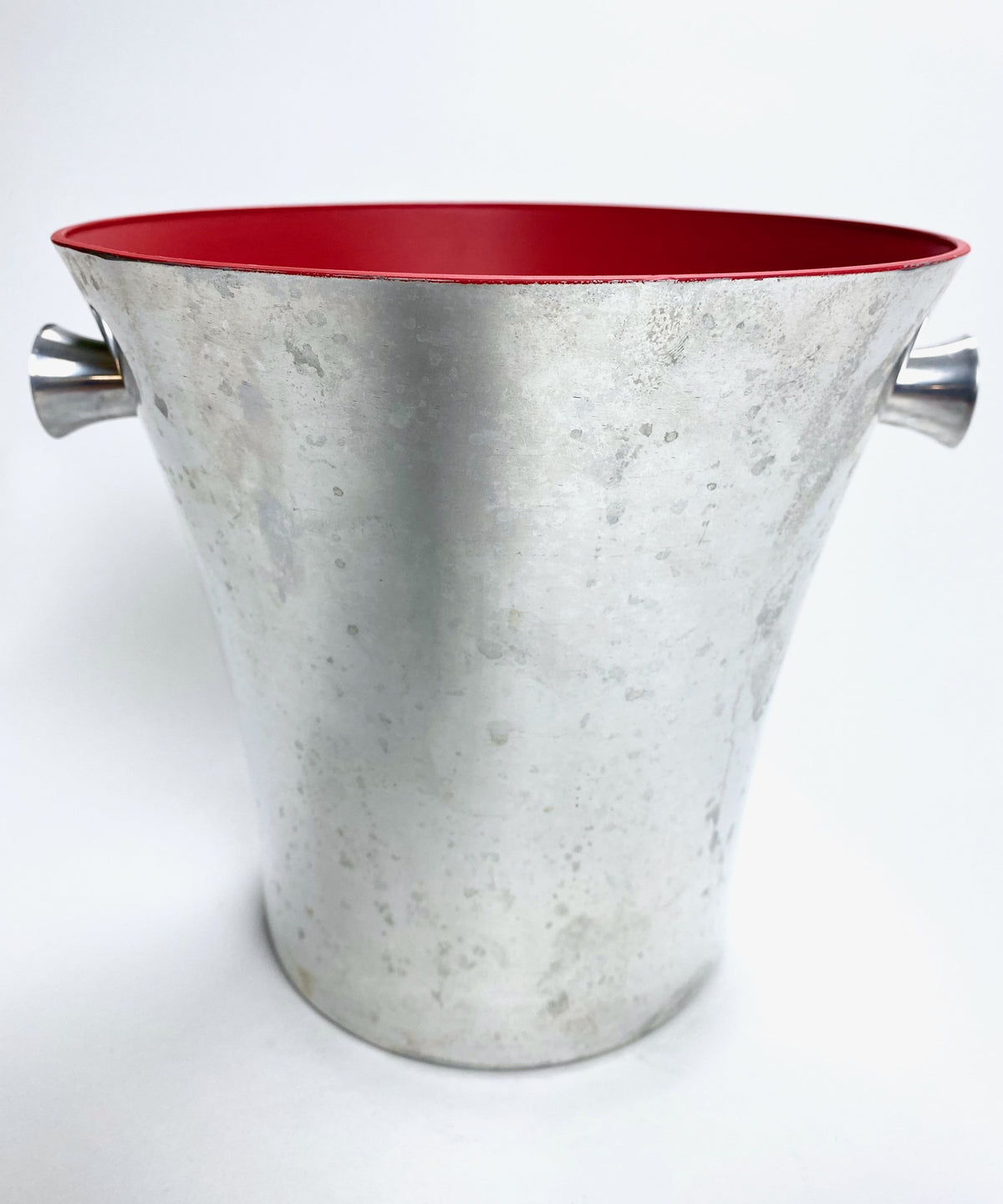 Taittinger Champagne Raffredda bottiglie Contenitore per cubetti di ghiaccio Secchiello in metallo con rosso – Vista 2