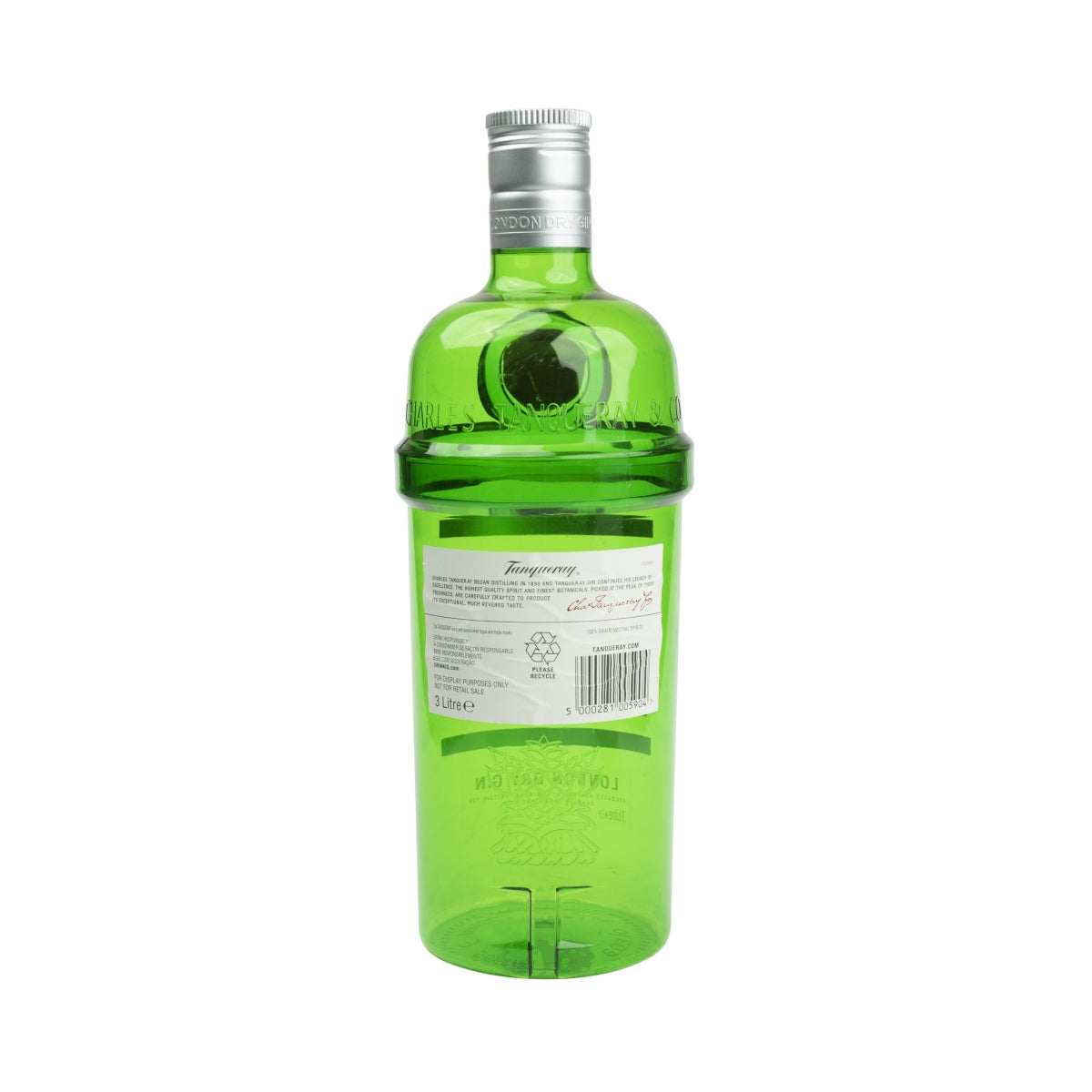 Tanqueray Gin 3l Bottiglia da esposizione VUOTA Espositore decorativo Bar EMPTY Plastica verde – Vista 3