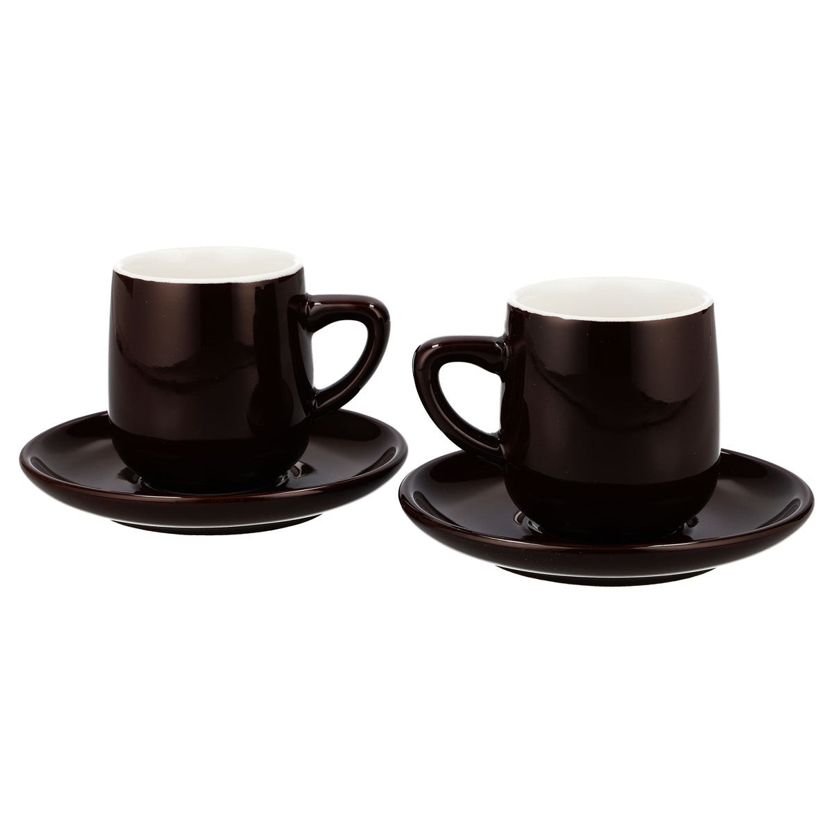 Tchibo Caffè - Set da 2 tazze da espresso in vetro e ceramica con piattini, colore marrone – Vista 2
