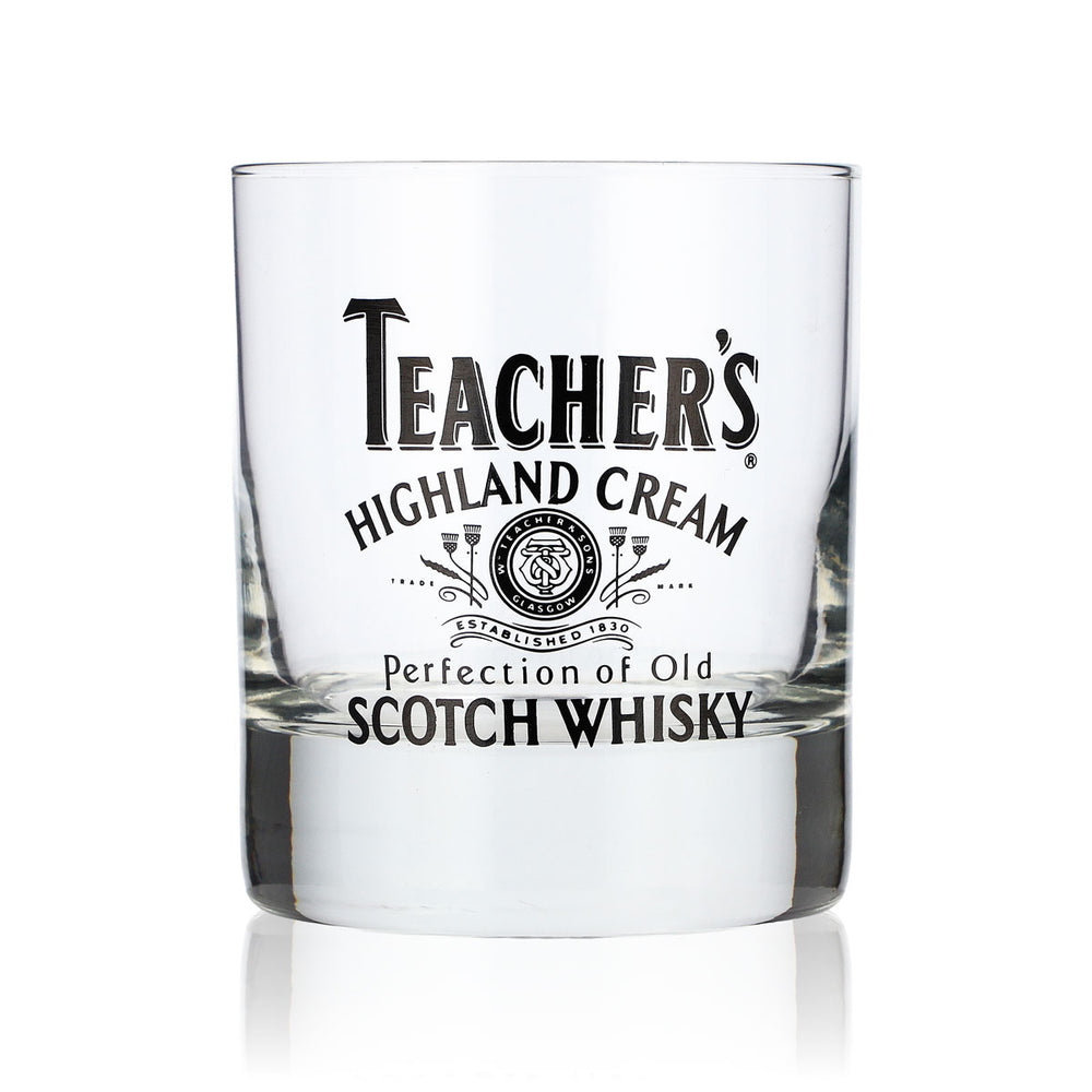 Bicchiere da whisky per insegnanti, 0,2 l, tumbler con logo nero, bicchiere da whisky Old Fashioned Lowball
