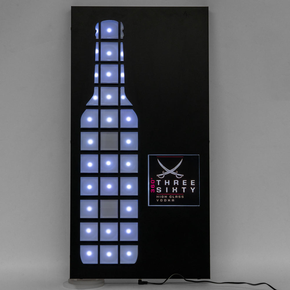 Three Sixty Insegna luminosa Luminated LED Wallsign Decorazione per bancone Merch B-WARE