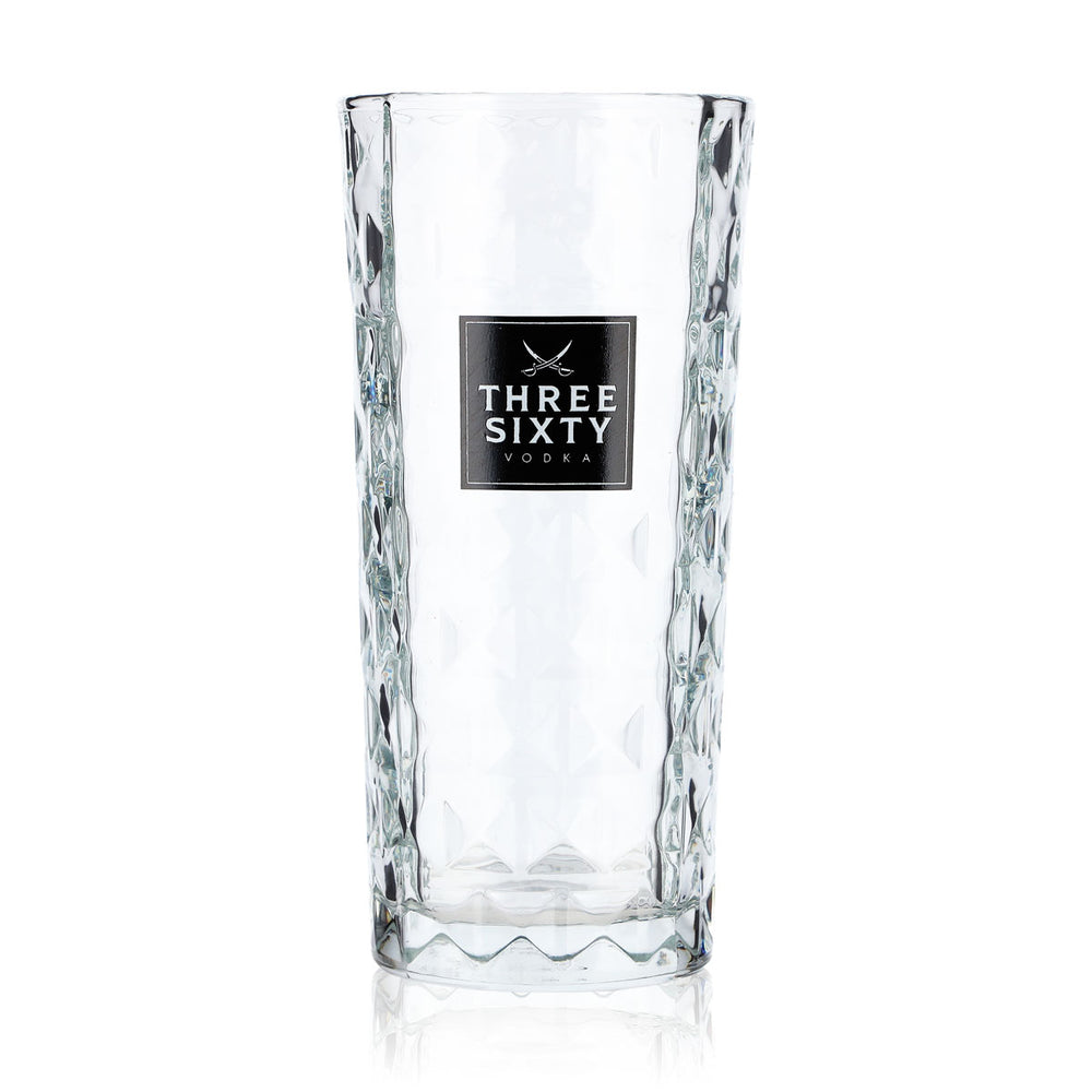 Bicchiere da vodka Three Sixty da 0,3 l, bicchiere da long drink, modello squadrato, bicchiere da cocktail con decorazioni in rilievo