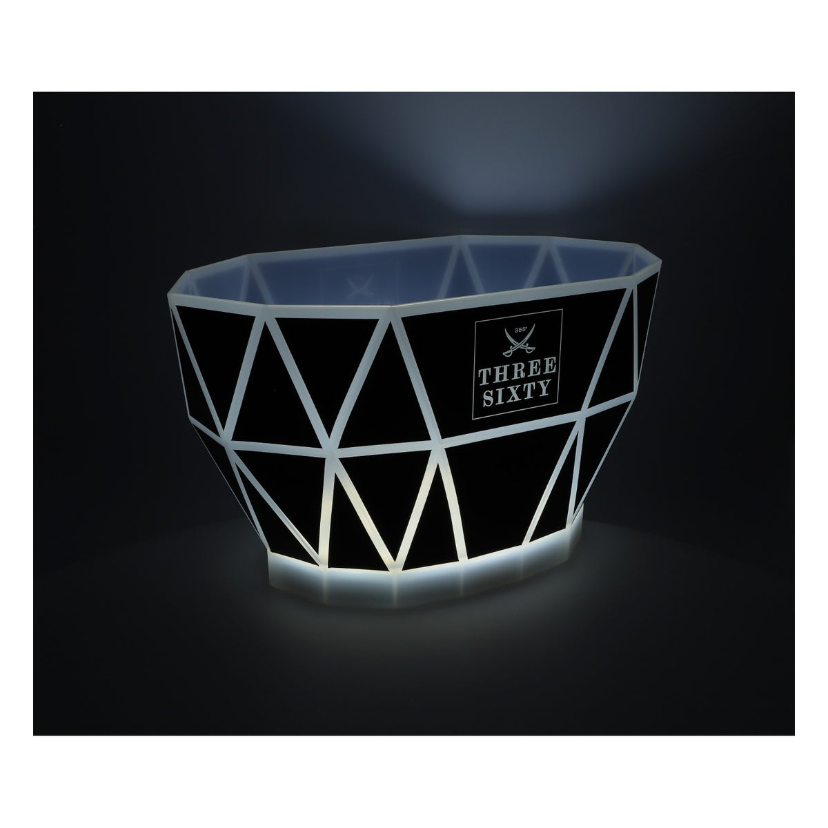 Three Sixty Vodka LED Raffreddatore Contenitore per cubetti di ghiaccio Raffreddatore per bottiglie Base ricaricabile – Vista 5