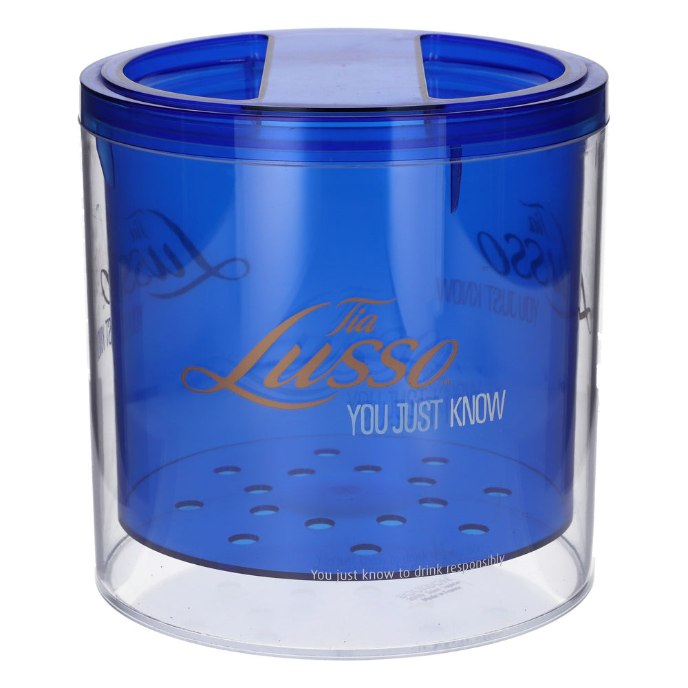 Tia Lusso Liquore Raffreddatore per bottiglie "you just know" nuovo in plastica blu secchiello per il ghiaccio