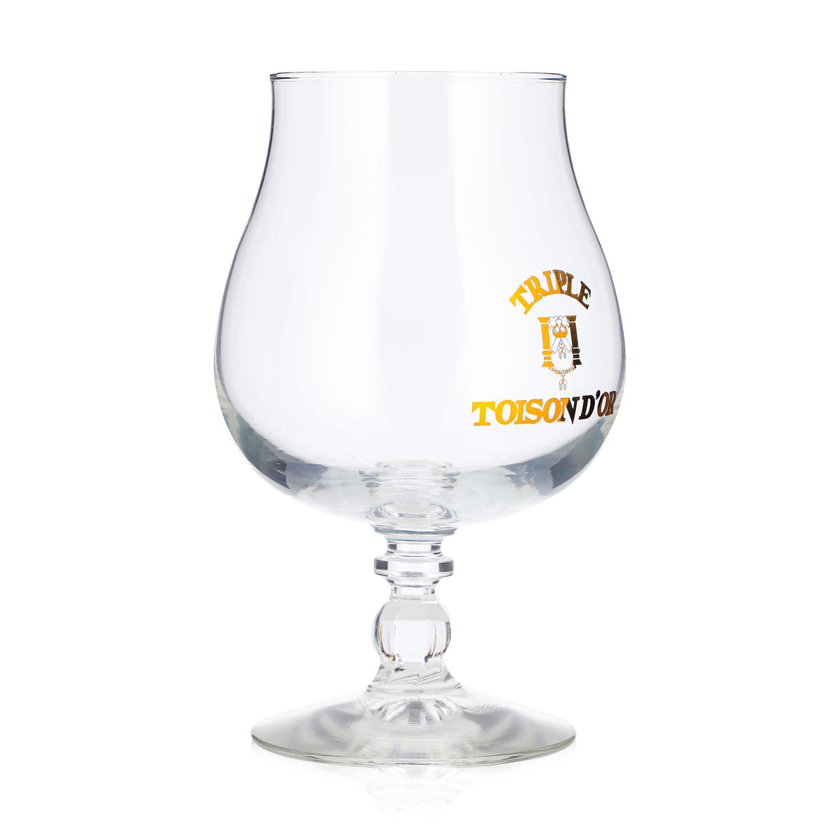 Bicchiere da birra Triple Moine da 0,48 l, a calice, con logo color bronzo, a forma di coppa – Vista 2