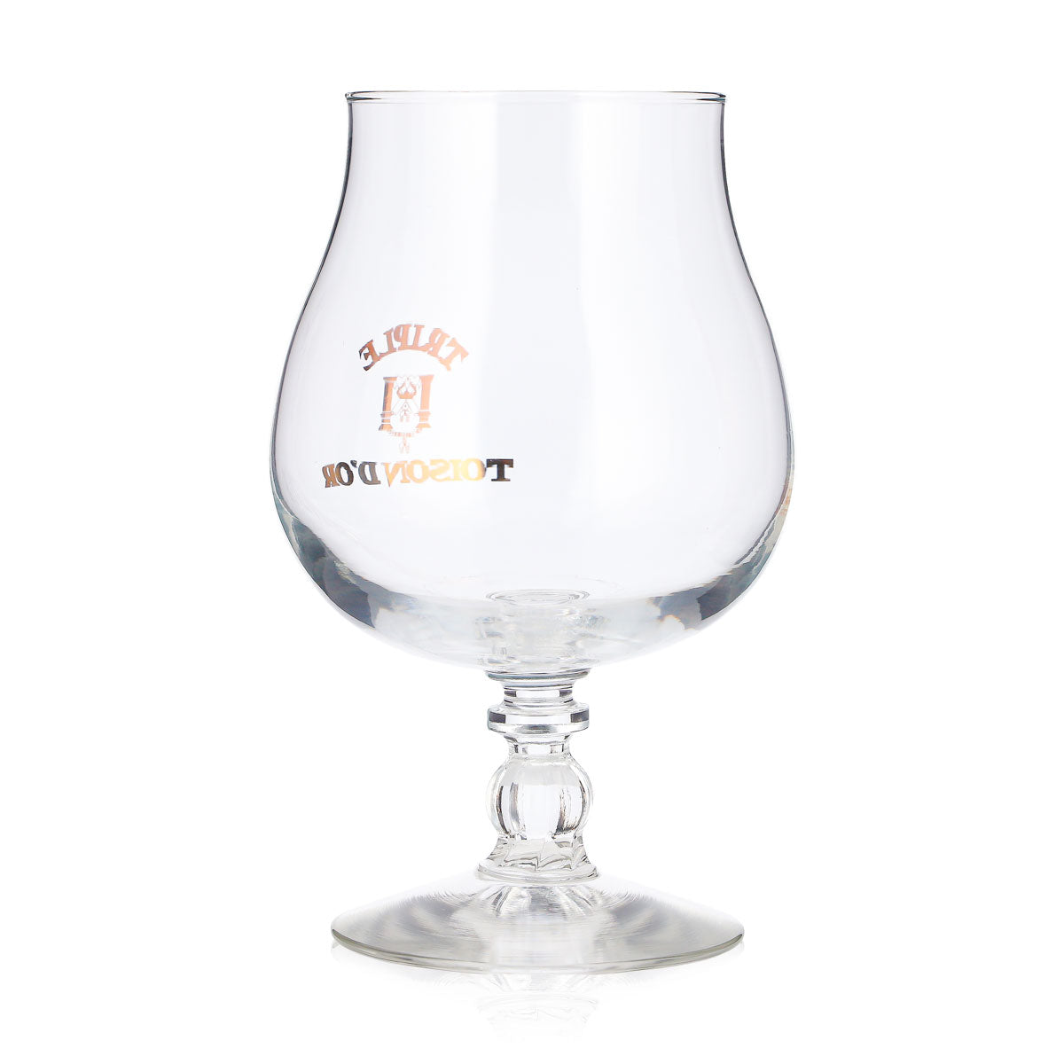 Bicchiere da birra Triple Moine da 0,48 l, a calice, con logo color bronzo, a forma di coppa – Vista 3