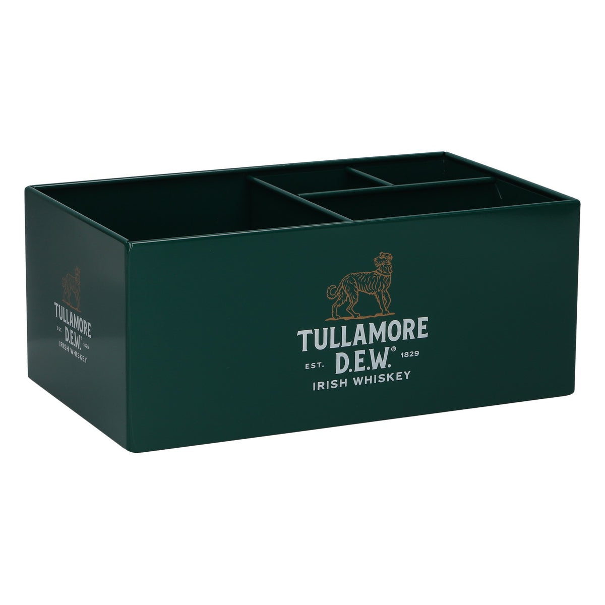 Tullamore Dew Whiskey Barcaddy 25,5x15x10,5 cm nuovo, in metallo verde