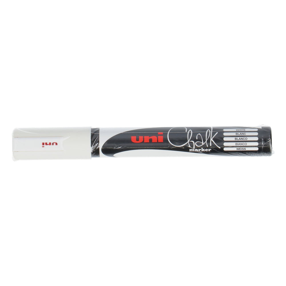 uni Gesso bianco in stick ChalkGlass Marker Medium Bullet Tip PWE-5M Lavagna
