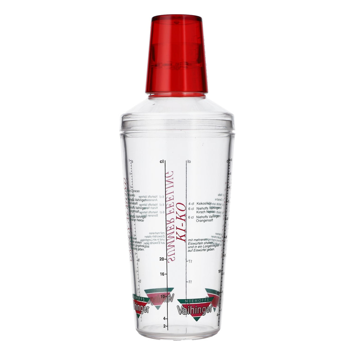 Vaihinger Shaker per succhi Shaker da bar Accessori da bar Misurino Coperchio rosso – Vista 2