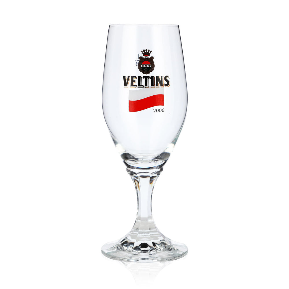 Bicchiere da birra Veltins da 0,2 l, bicchiere a coppa, edizione speciale Mondiali 2006 in Polonia, bicchiere da birra, bicchiere da Pils