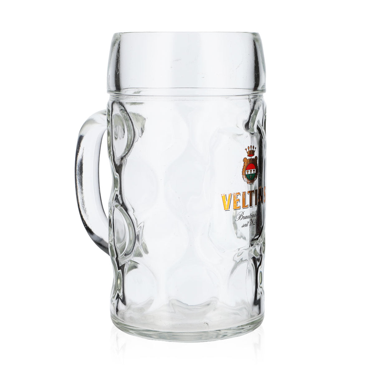 Bicchiere da birra Veltins da 1 l, boccale da birra, modello Kontur, merce di seconda scelta, usato, boccale da birra, Seidel, Humpen – Vista 2