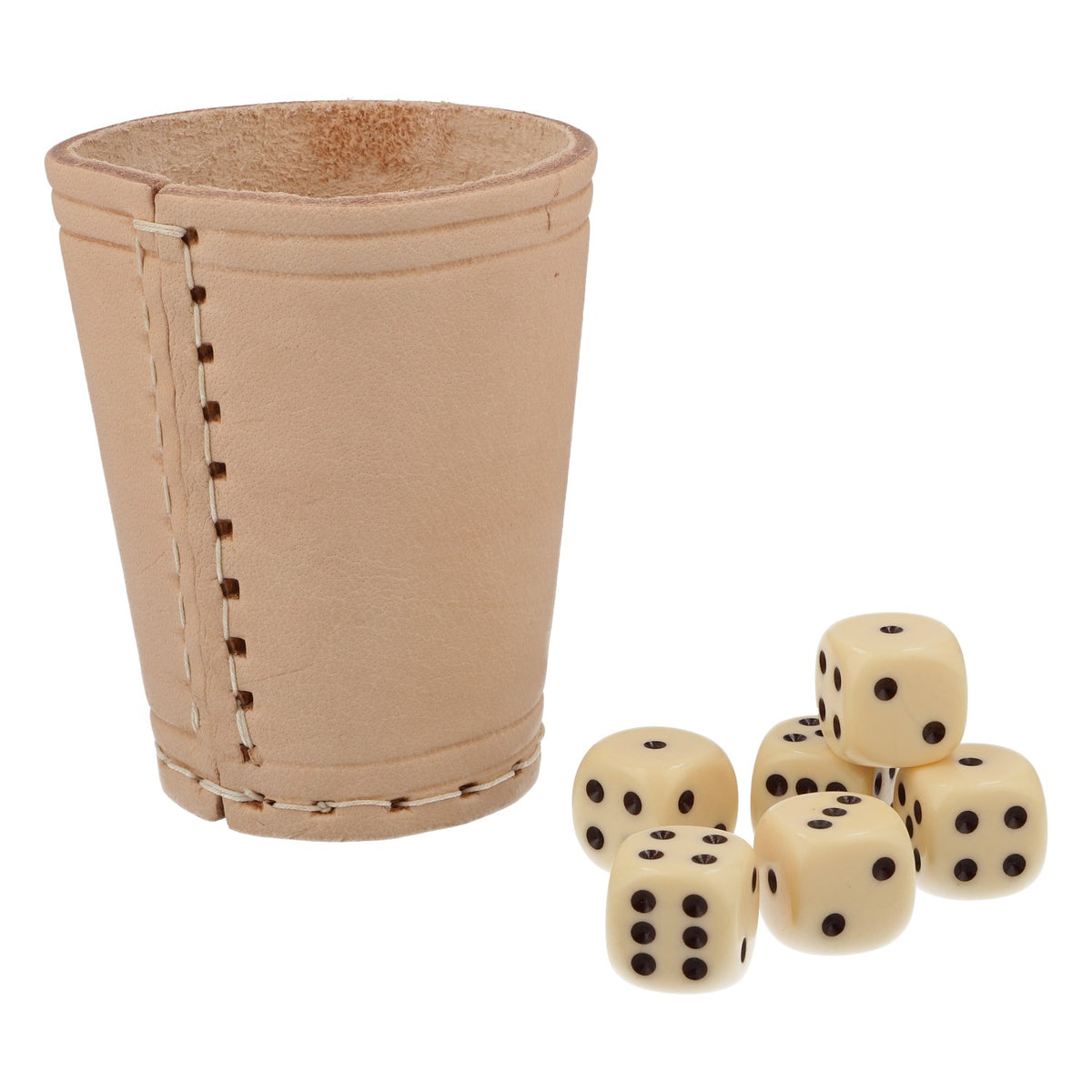Bicchiere da birra Veltins in pelle Gioco di dadi con 6 dadi – Vista 2