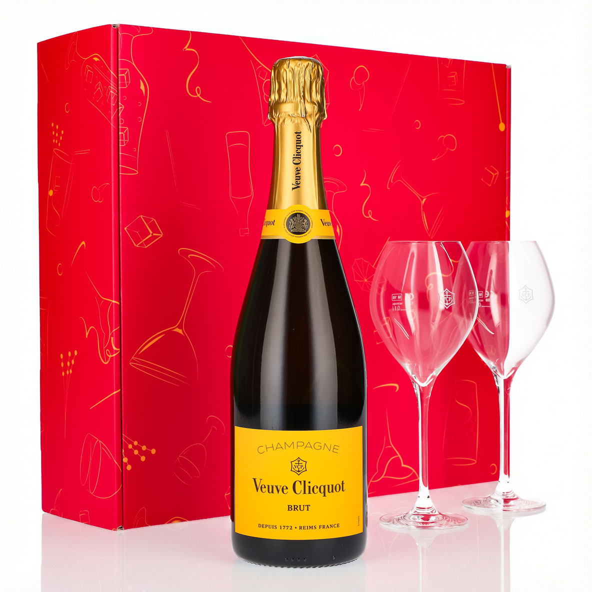 Set regalo champagne Veuve Clicquot 0,75 l 12,5% + flûte 0,1 l panciuta I Rosa