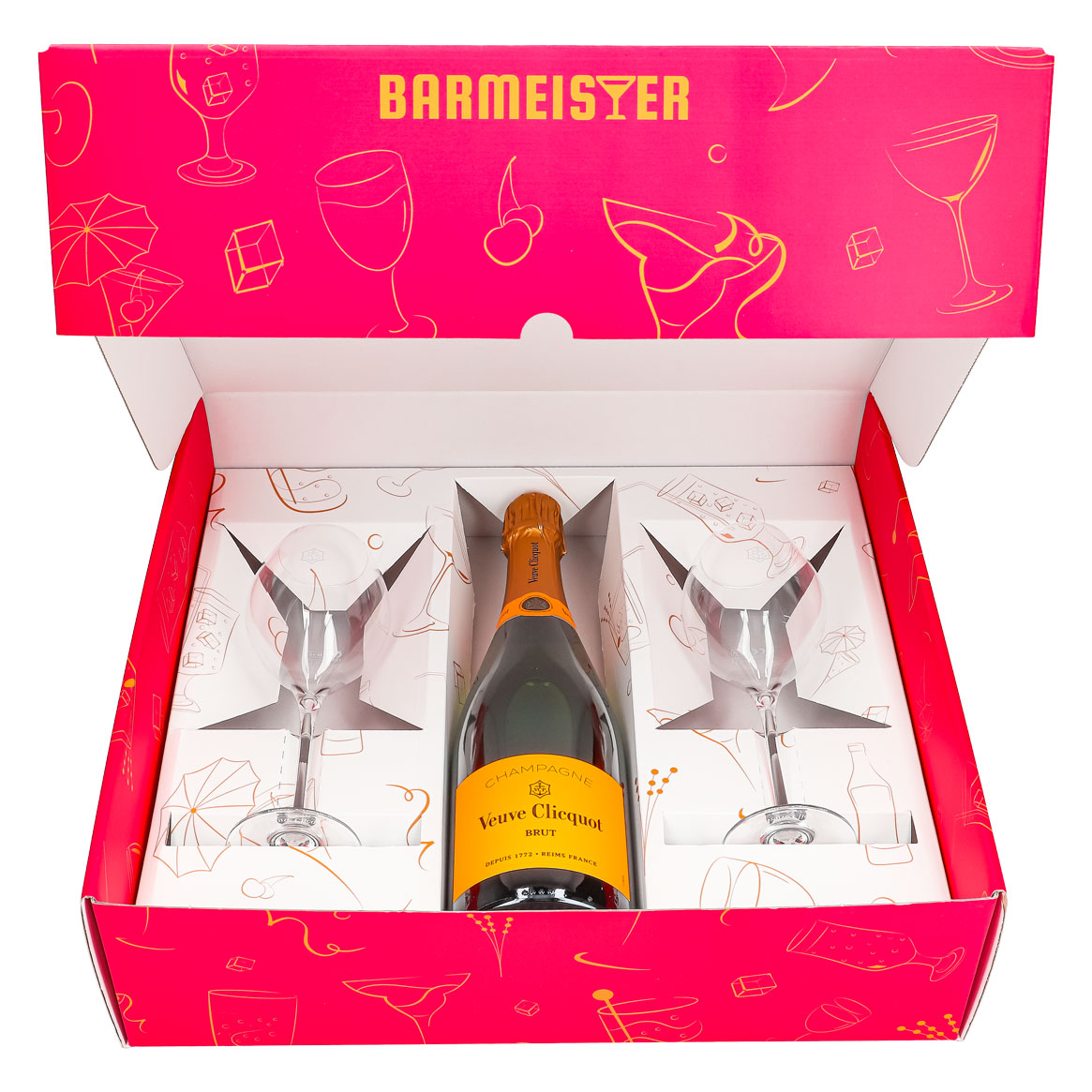 Set regalo champagne Veuve Clicquot 0,75 l 12,5% + flûte 0,1 l panciuta I Rosa – Vista 2