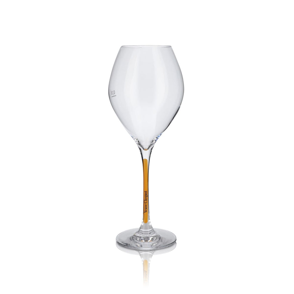 Bicchiere da champagne Veuve Clicquot Trendy Prestige Yellow 280 ml Flûte con stelo arancione