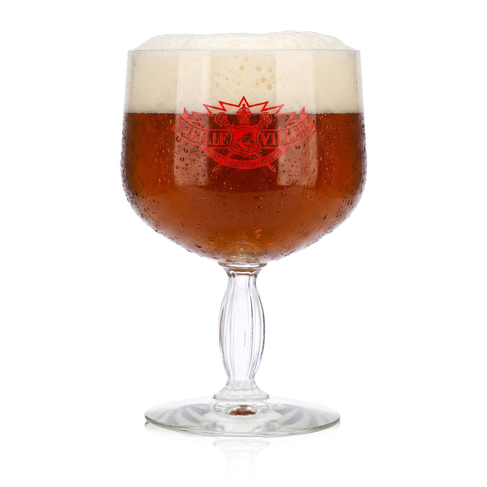 Bicchiere da birra Villers da 0,44 l, modello a tulipano, Vieille Villers, logo rosso