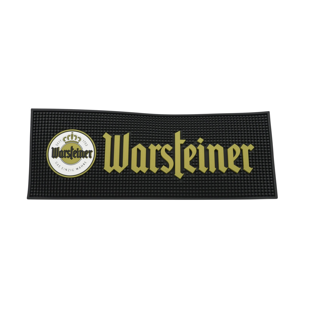 Tappetino da bar Warsteiner Bier 55x21 cm in gomma con sgocciolatoio per bicchieri Runner Bar Cocktail Matte