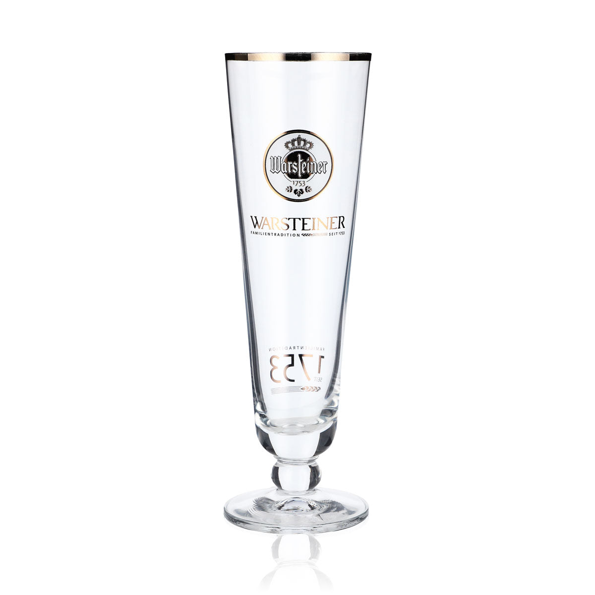 Bicchiere da birra Warsteiner Bicchieri da birra 0,28 l Calice/Tulipano 1753 Logo Bordo platinato