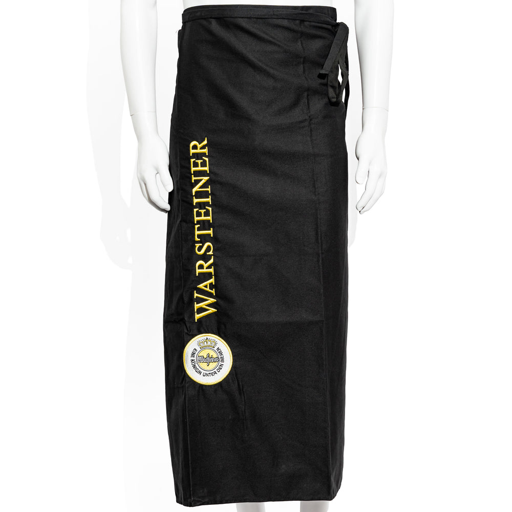 Grembiule da cameriere Warsteiner con scritta verticale, modello lungo, nero