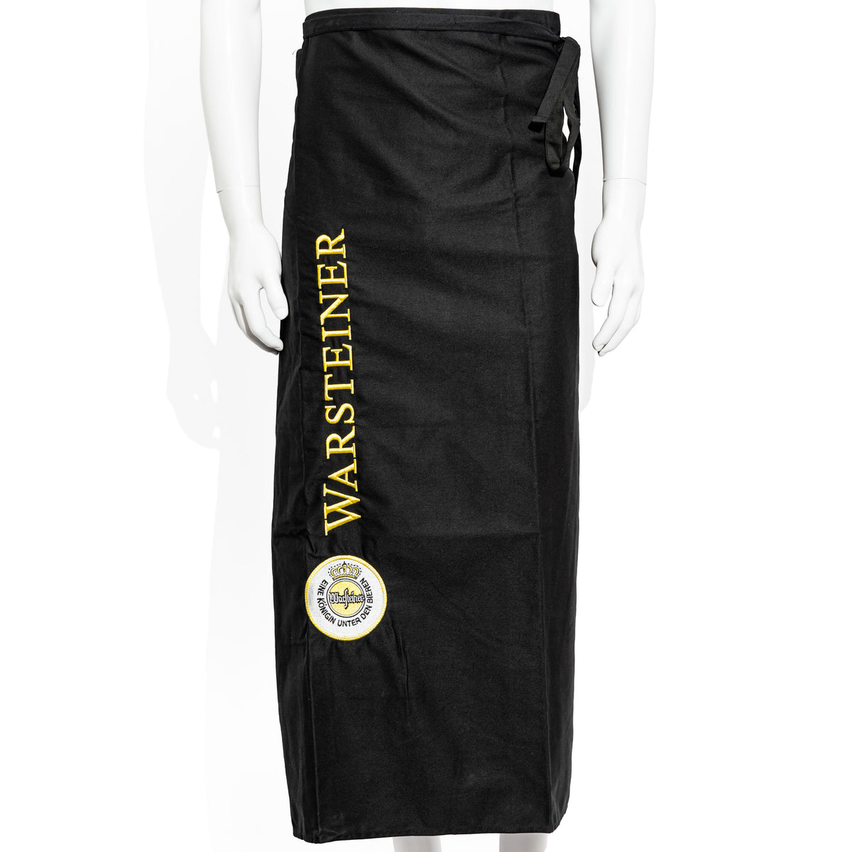 Grembiule da cameriere Warsteiner con scritta verticale, modello lungo, nero