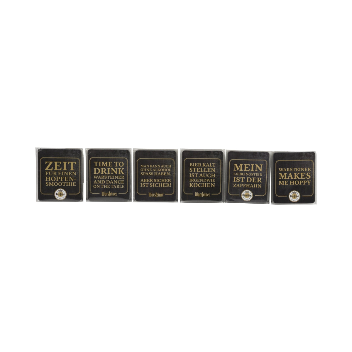 Set di 6 magneti per frigorifero Warsteiner con slogan Organizer da ufficio