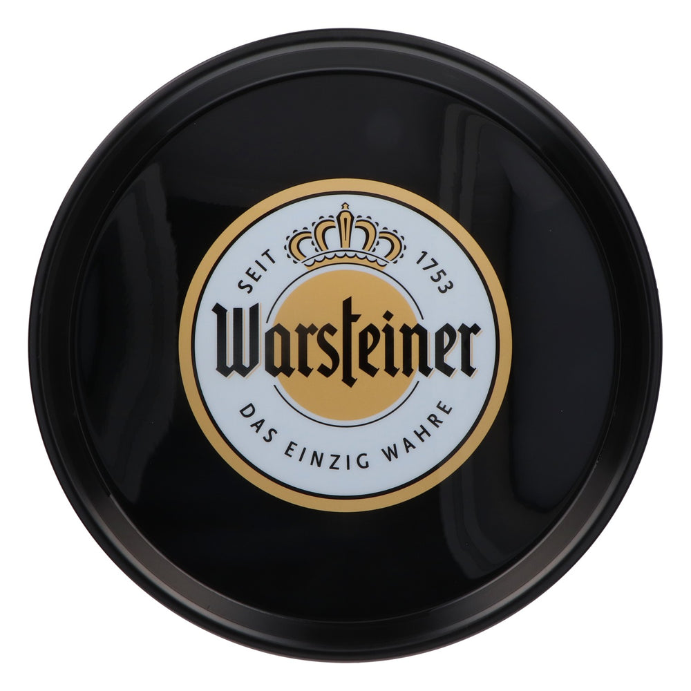 Vassoio Warsteiner Bier Vassoio da cameriere Nero "Das einzig Wahre" Diametro 37 cm Piatto