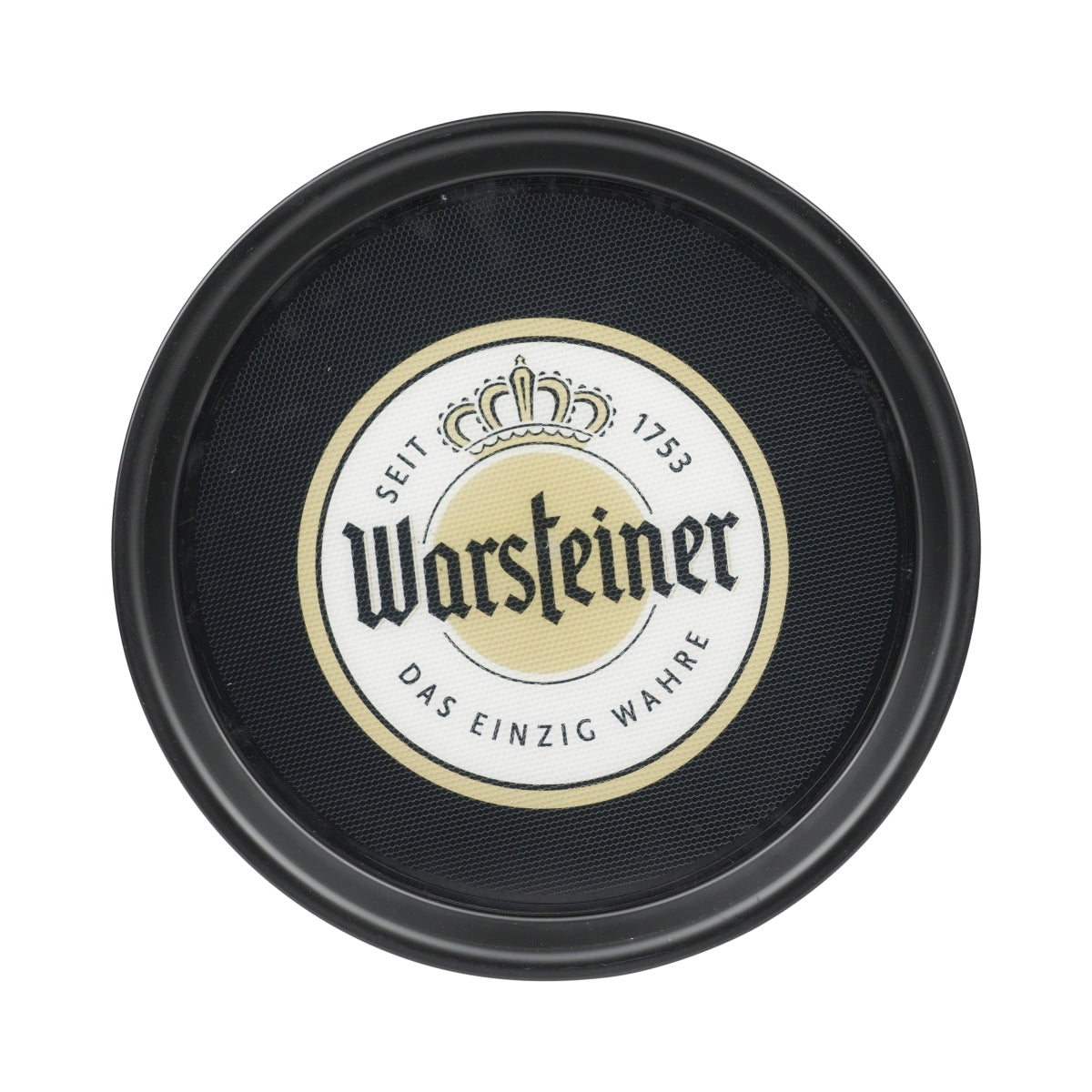 Vassoio Warsteiner Bier nero 37 cm con bicchieri gommati, servizio da cameriere, gastronomia
