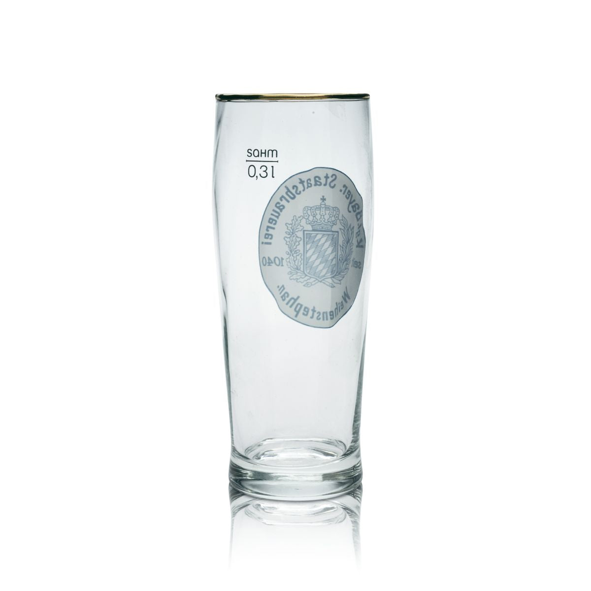 Bicchiere da birra Weihenstephan Bicchiere da collezione 0,3 l Bordo dorato Willi Bicchieri Birrificio – Vista 2