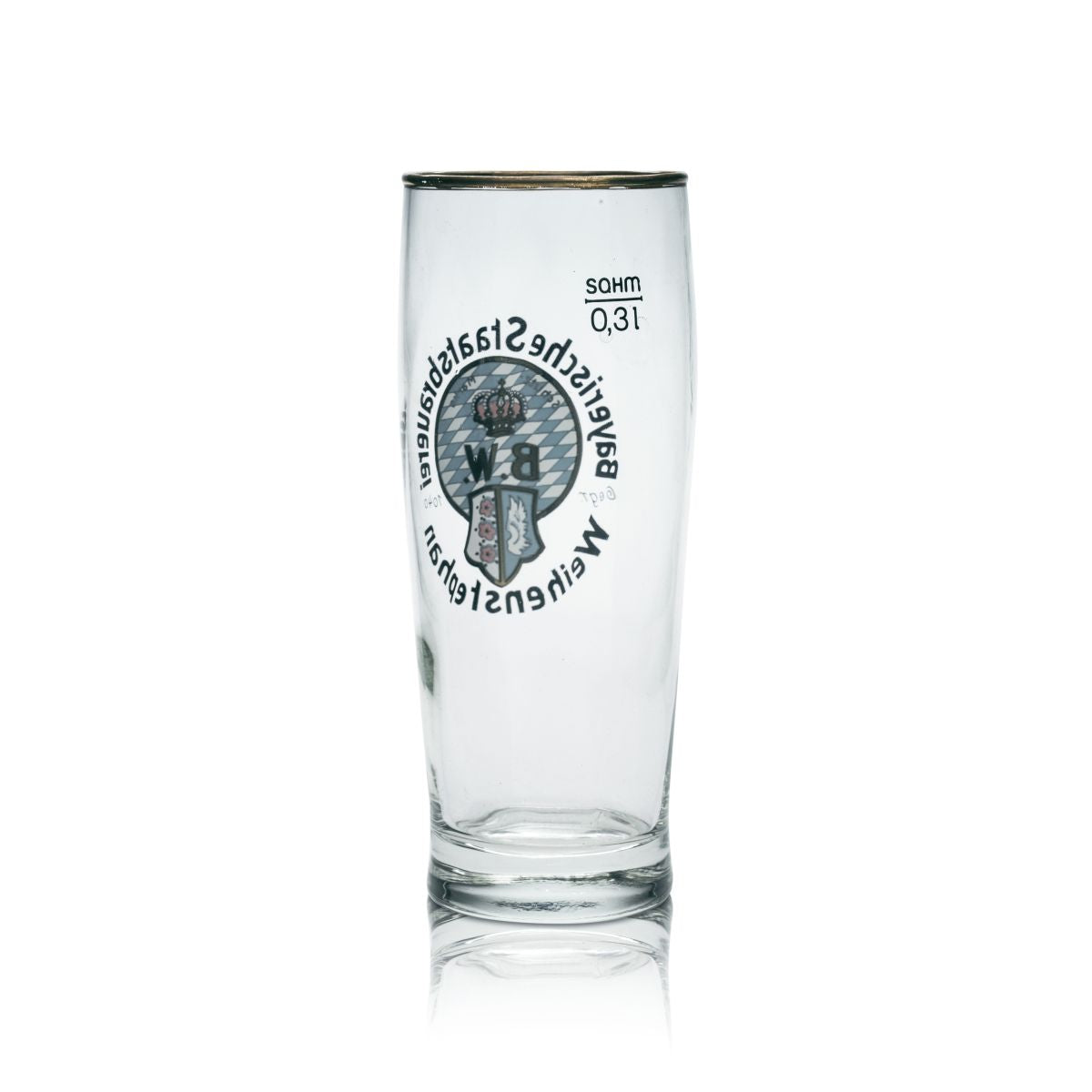 Bicchiere da birra Weihenstephan Bicchiere da collezione 0,3 l Willi Becher Bicchieri con bordo dorato Birrificio – Vista 2