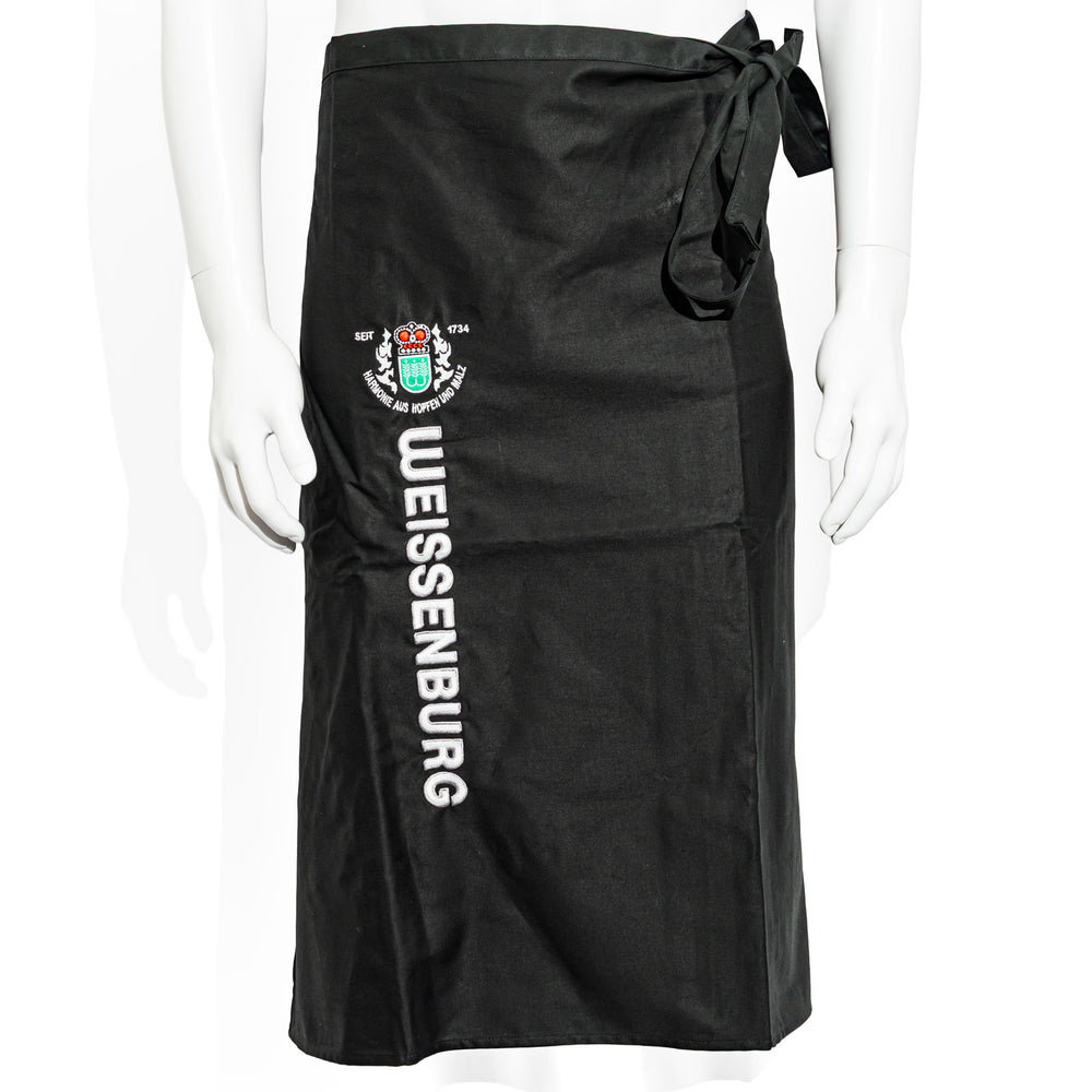 Grembiule da cameriere Weissenburg con scritta verticale, versione standard, nero