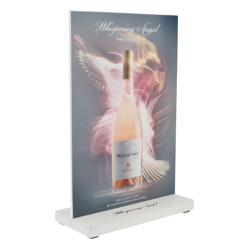 Whispering Angel Espositore da tavolo per vino Espositore per menu Tabella dei prezzi Indicatore di menu