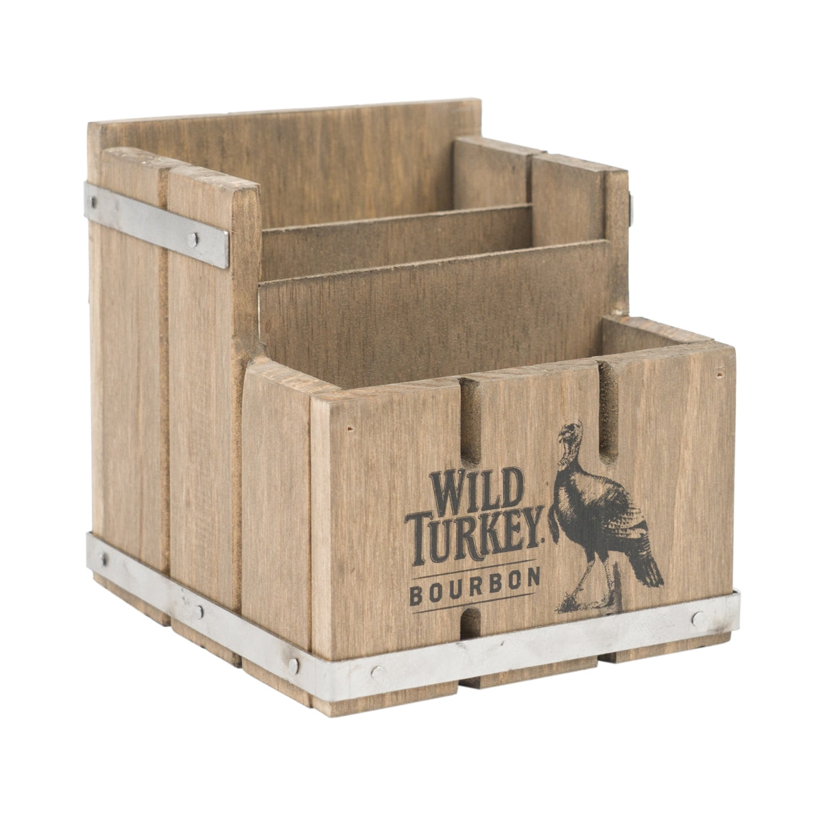 Wild Turkey Whiskey Barcaddy 14x14cm Tovaglioli Scomparti Scaffale in legno